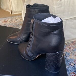 Chanel Black Leather Ankle Boots